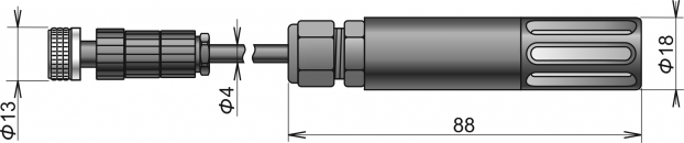 Cyfrowa sonda temperatury/wilgotności z kablem 2 m