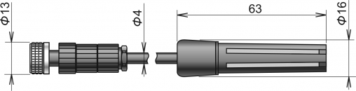 Cyfrowa sonda temperatury/wilgotności z kablem 1 m