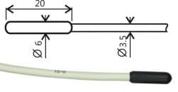 Pt1000TR160/0 - sonda temperatury Pt1000 z kablem o długości 2 m