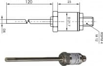 PTS380K - sonda temperatury z głowicą ze stali kwasoodpornej oraz złączem