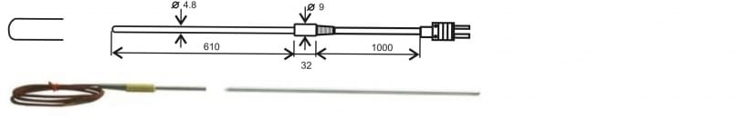 GT1150 - termopara płaszczowa "K", zanurzeniowa