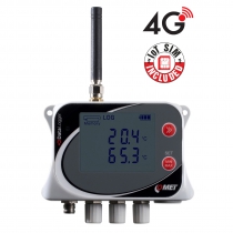Czterokanałowy rejestrator IoT temperatury do sond zewnętrznych z wbudowanym modemem 4G i ryczałtową kartą SIM