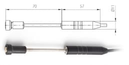 2034-220/E - przylgowa sonda temperatury z kablem 1m
