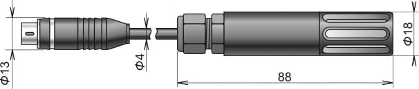 Cyfrowa sonda temperatury/wilgotności z kablem 15 m