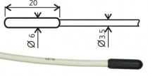 Pt1000TR160/M - sonda temperatury Pt1000 z kablem o długości 1 m