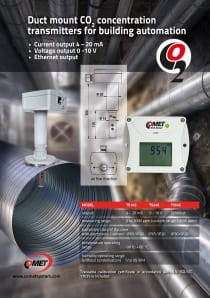 Przetwornik stężenia CO2 z wyjściem 0-10 V, kanałowy